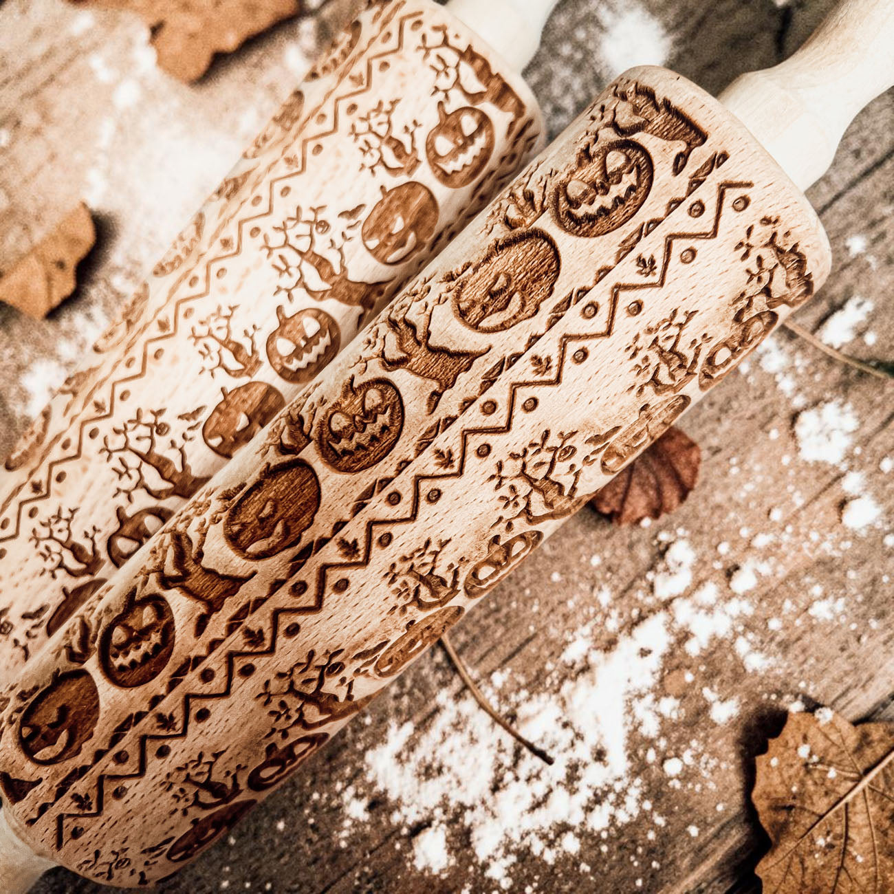 best embossed rolling pin for Halloween cookies
how to make patterned cookies with rolling pin
pumpkin cookie rolling pin for fall baking
Halloween baking tools for homemade cookies
engraved rolling pin for pie crust designs