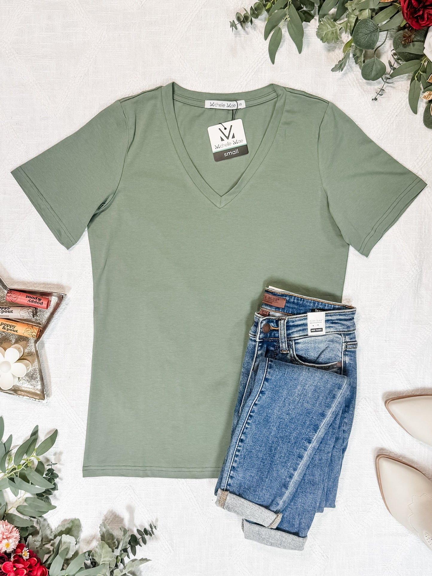 IN STOCK Olivia Tee - Sage