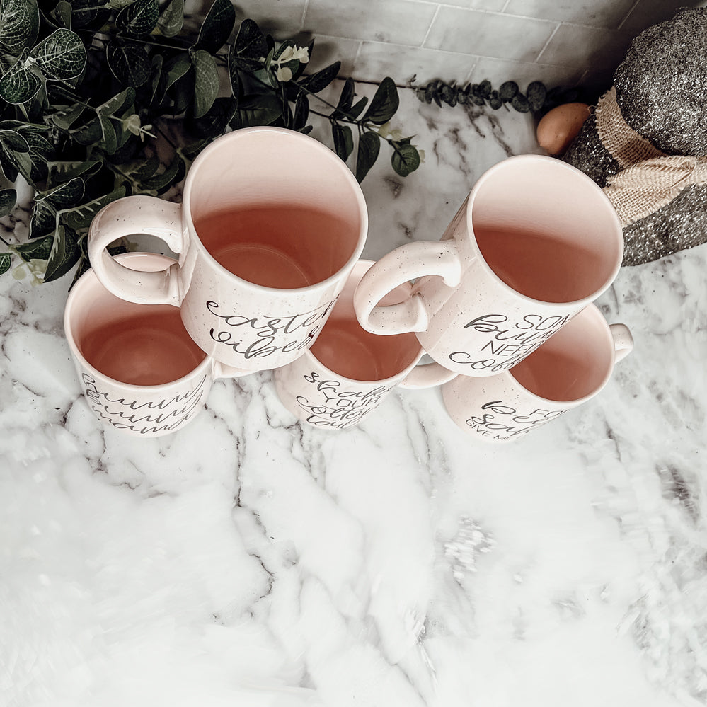 Pink coffee mugs, Spring 2024 home decorations