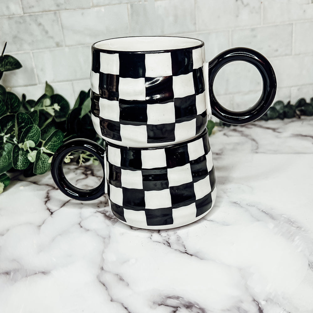 Classic black and white mugs for sale