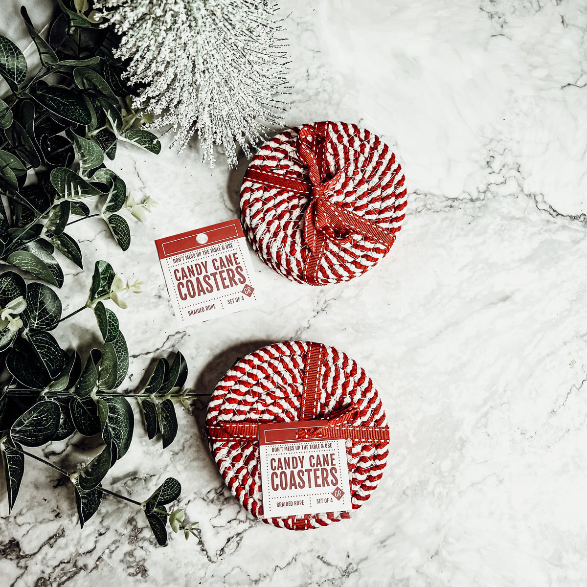 Candy Cane Coaster 4pk