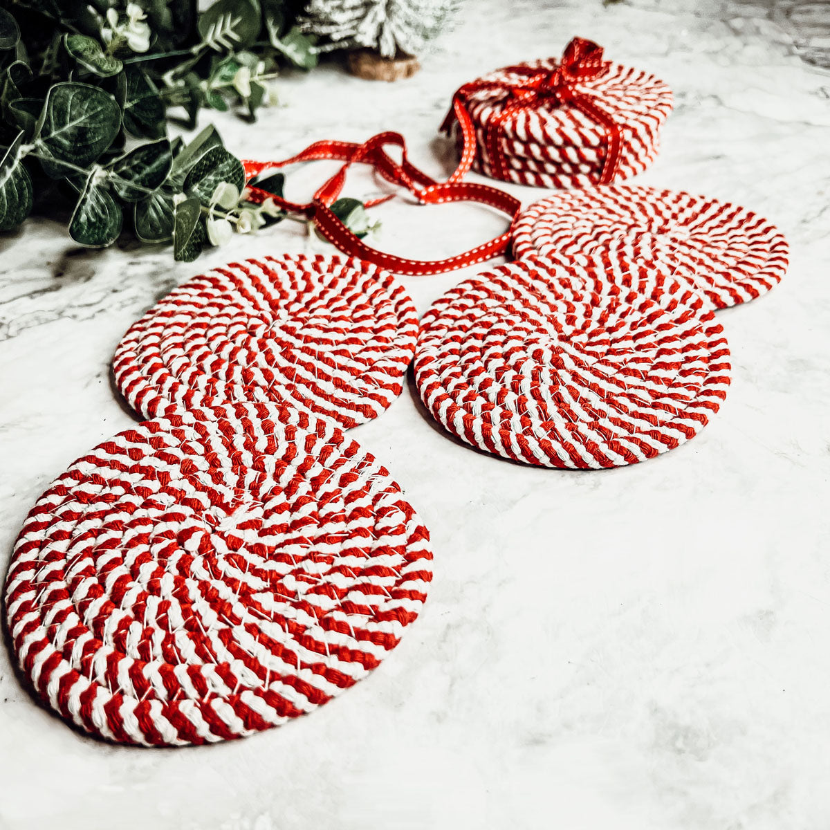 Candy Cane Coaster 4pk