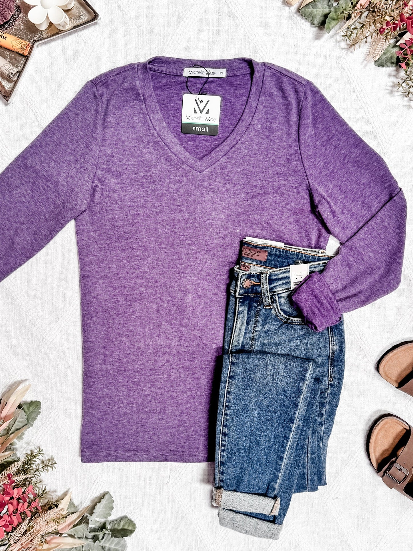 IN STOCK Leah Long Sleeve Top - Purple