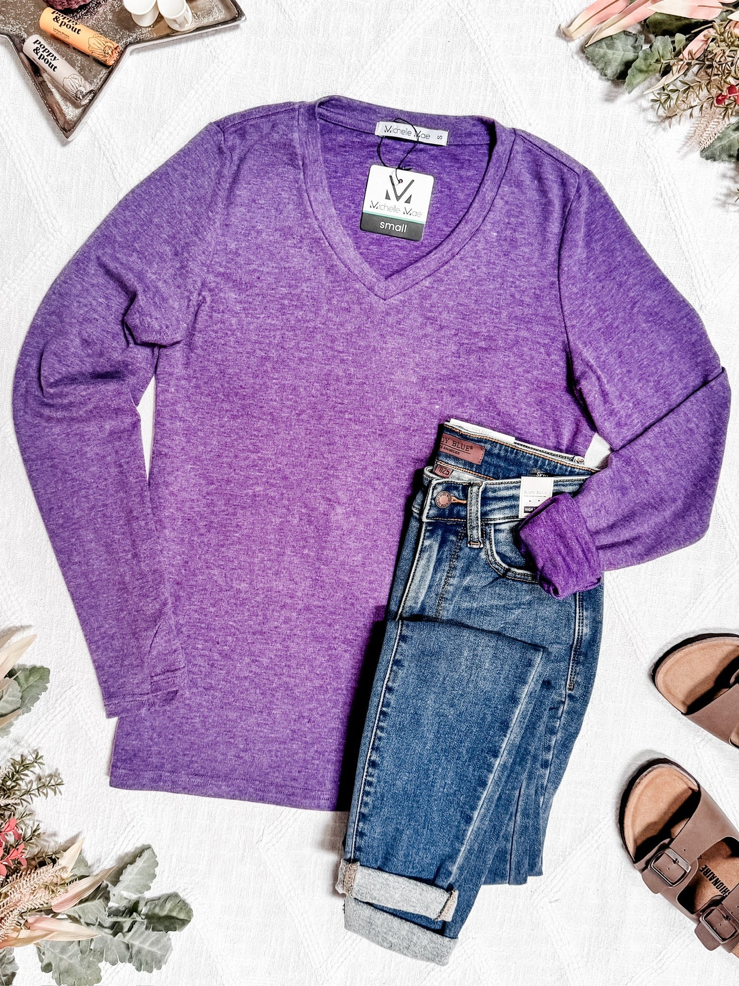 IN STOCK Leah Long Sleeve Top - Purple