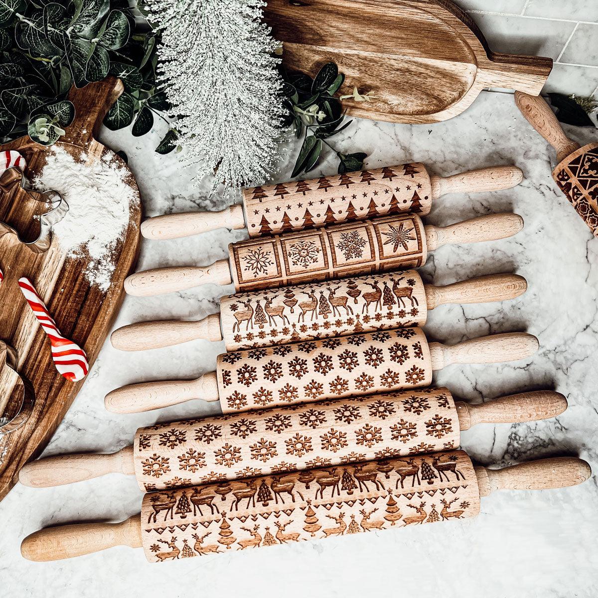 Holiday Cookie Baking Kits 
Rolling pins for sale
rollin pins for baking 
Rollins pins embossed 
Rolling pins for cookies