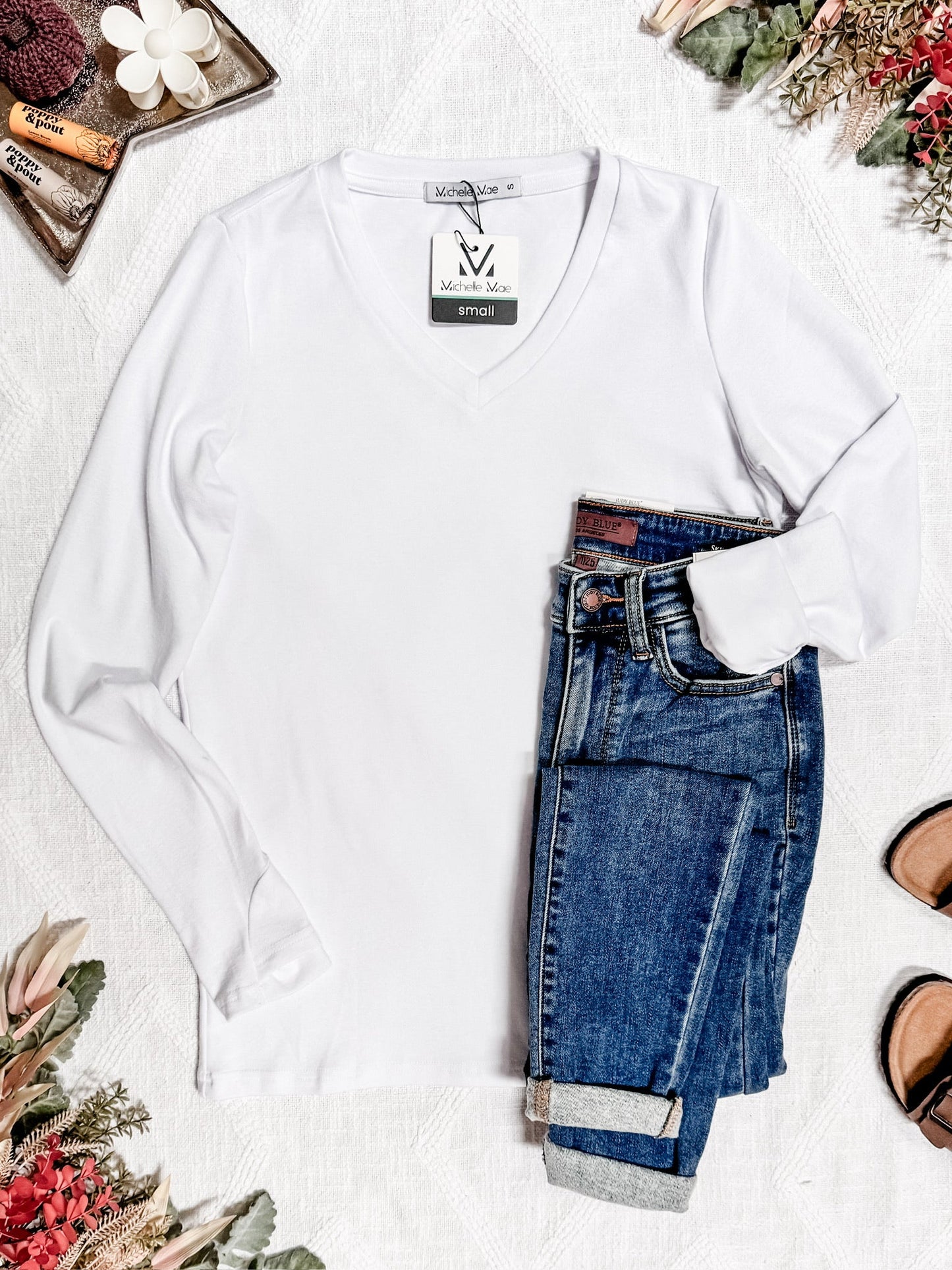 IN STOCK Leah Long Sleeve Top - White