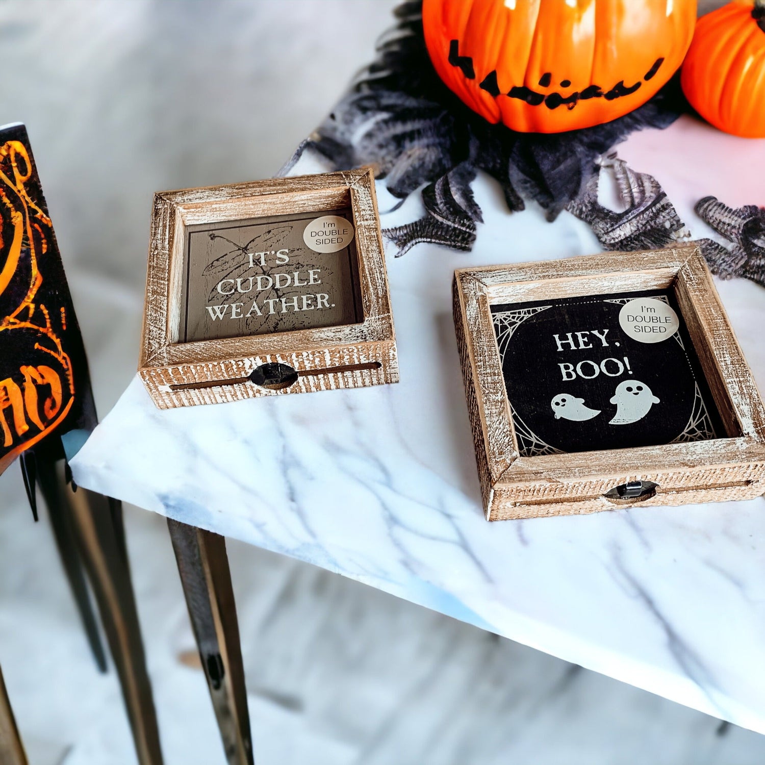 Neutral Halloween Mantle or Shelf Decoration ideas