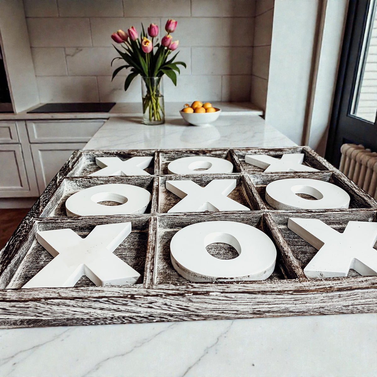 Wooden tic tac toe board
Rustic tic tac toe game
Farmhouse game decor
Handmade wooden game board
XO game board decor
Tabletop tic tac toe game
Rustic home decor games