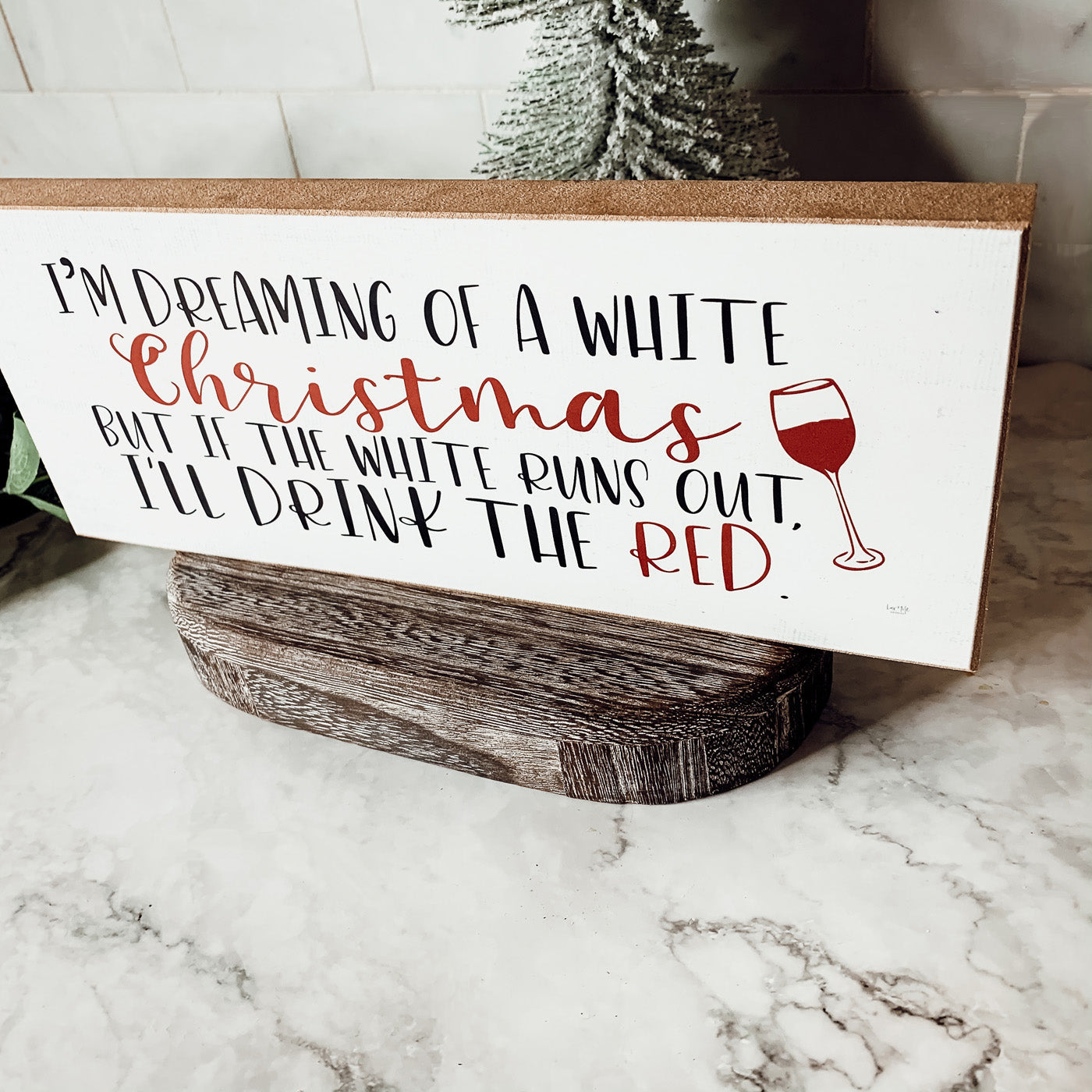 Dreaming of a white christmas home decor wooden signs