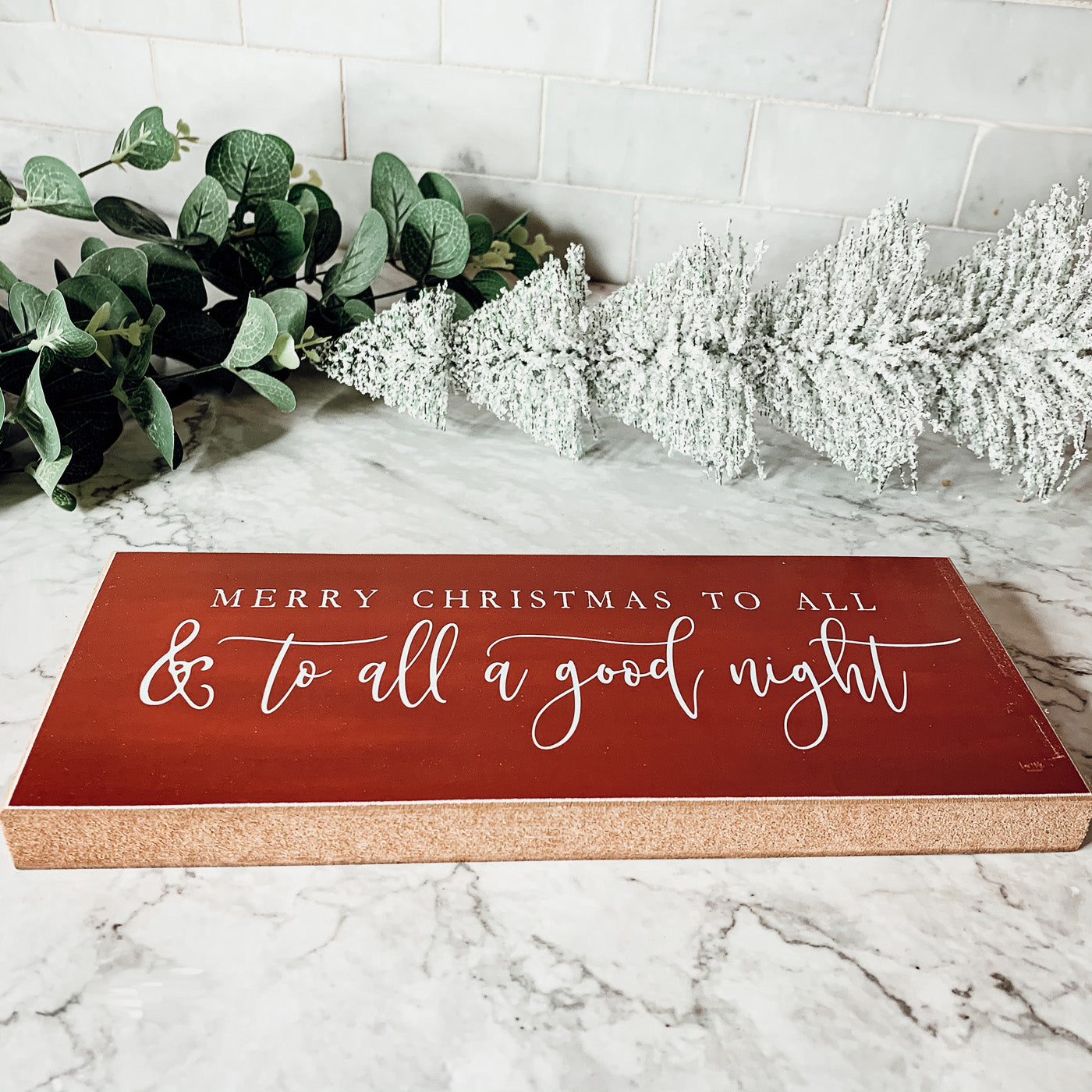 Red Christmas Wooden Signs For Home and Shelf