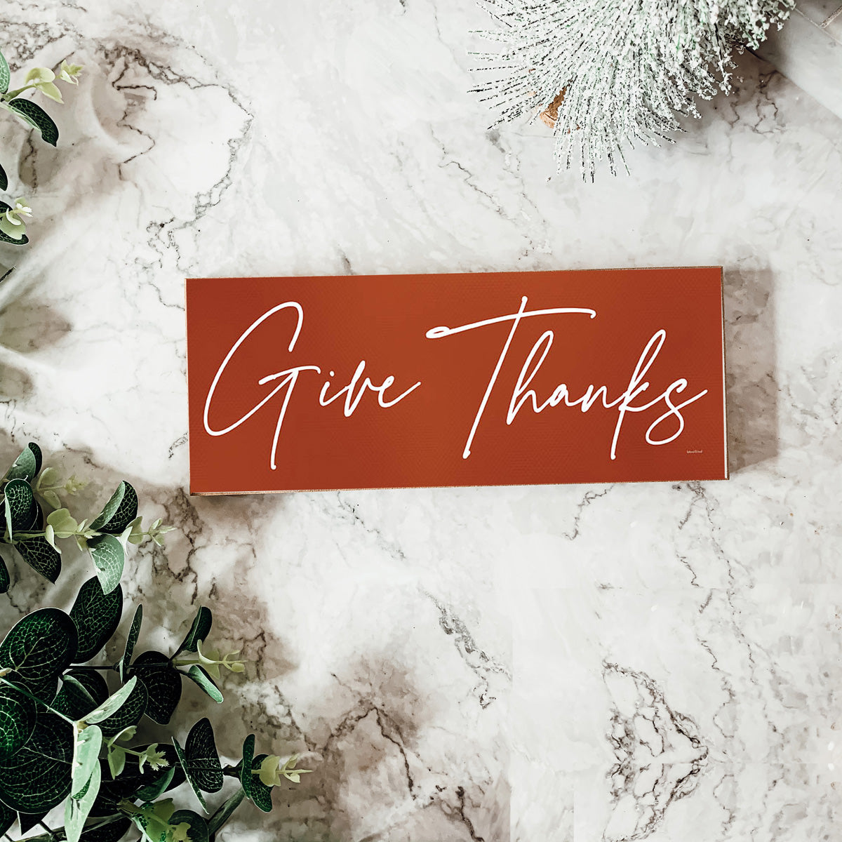 Give Thanks Wooden Block Sign