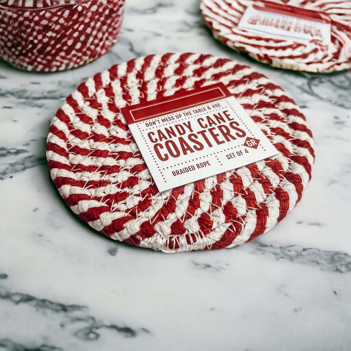 Candy Cane Coaster 4pk