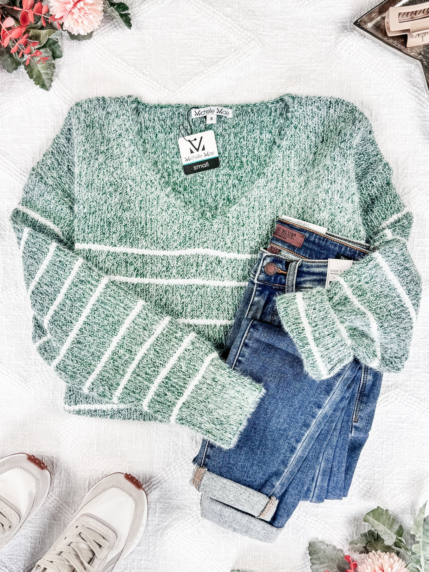 Striped Sweater - Green IN STOCK