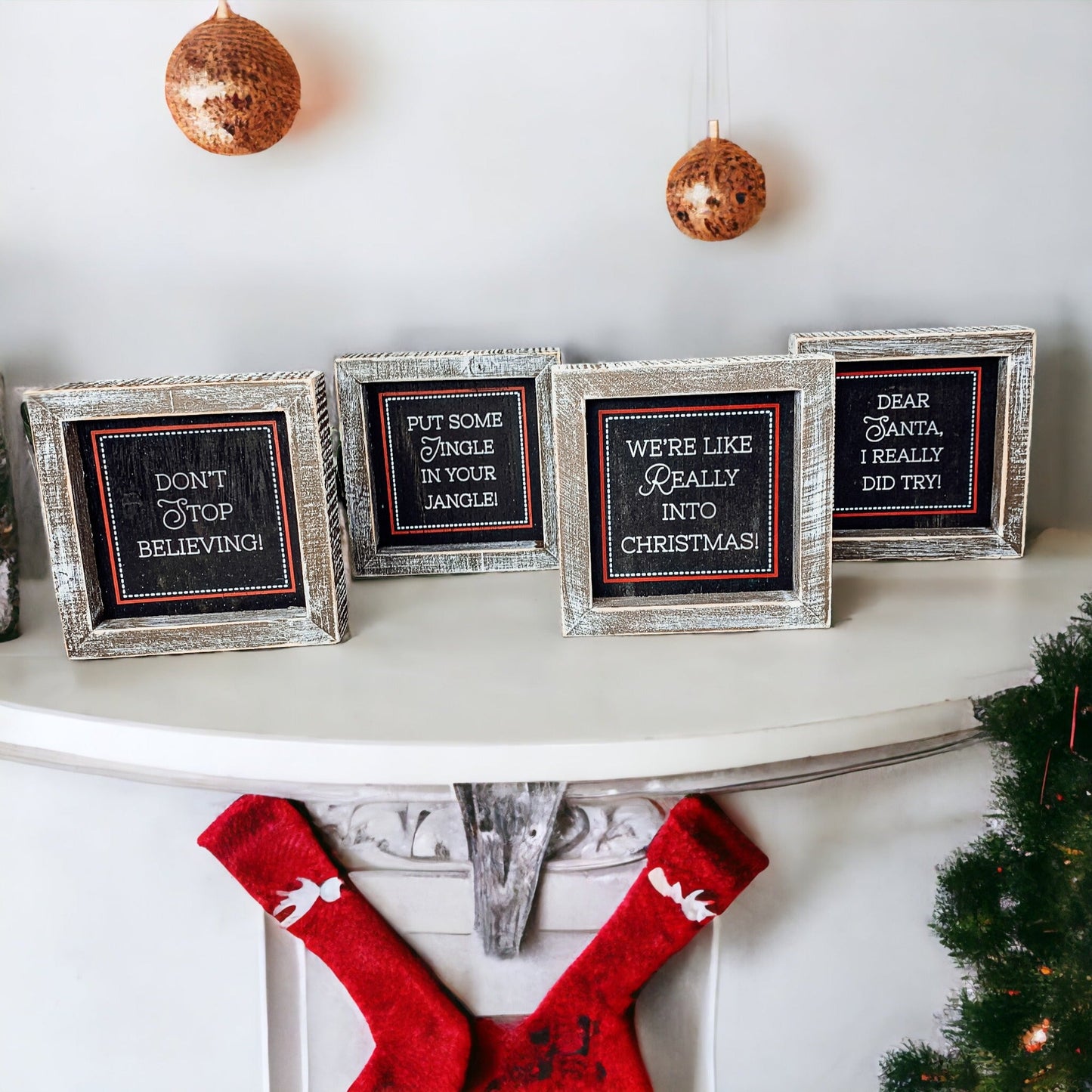 Modern Farmhouse Christmas Signs for mantle, tabletop or counter