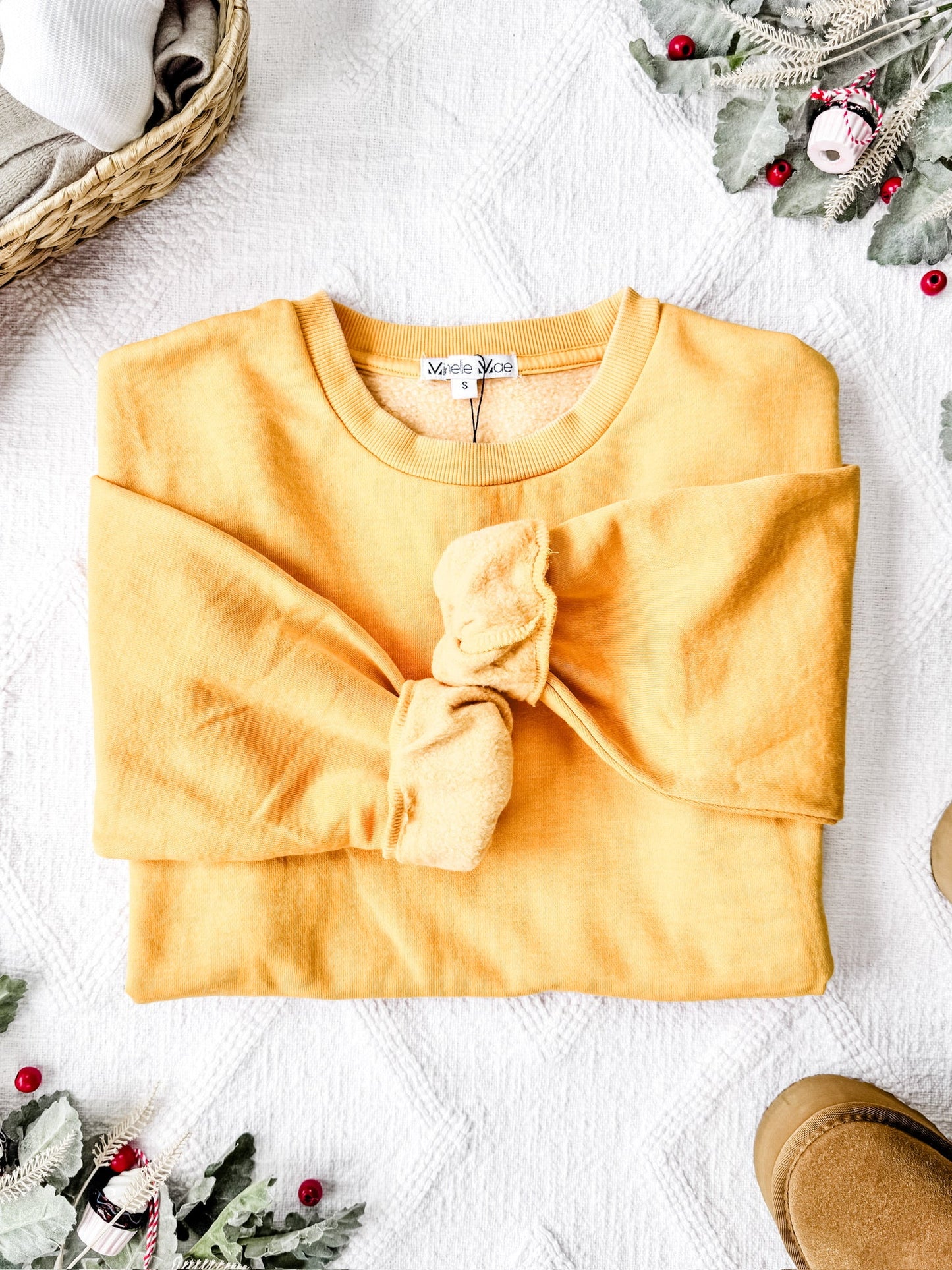 IN STOCK Vintage Wash Pullover - Mustard