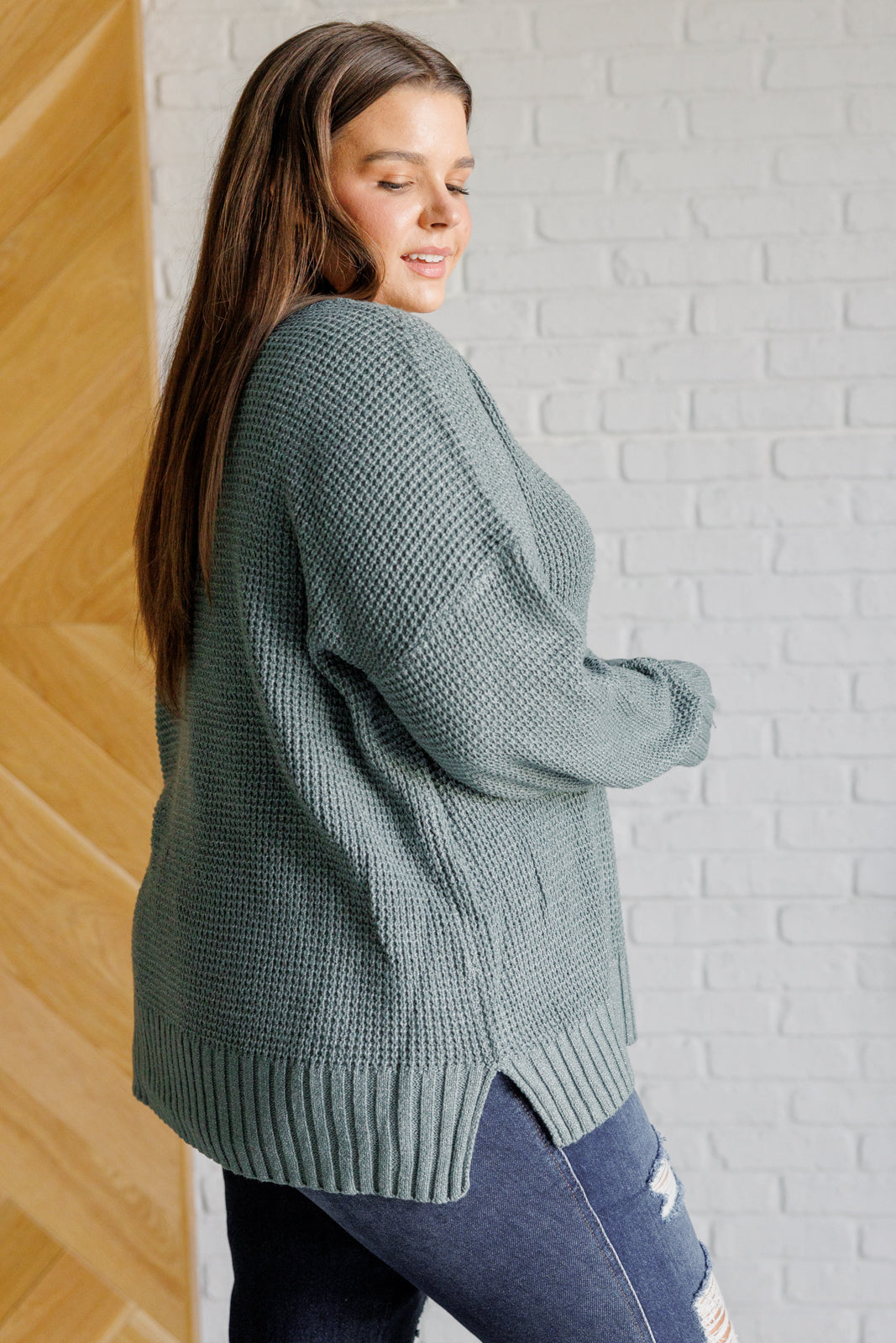 Lakeside View Drop Shoulder Sweater in Sage