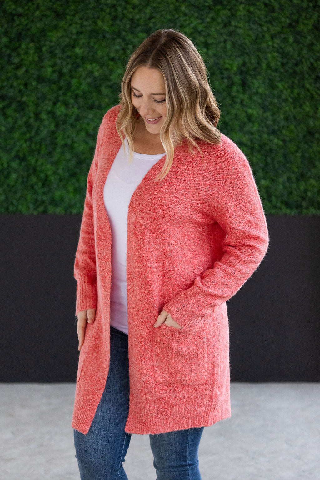 IN STOCK Madison Cozy Cardigan - Cherry Blush