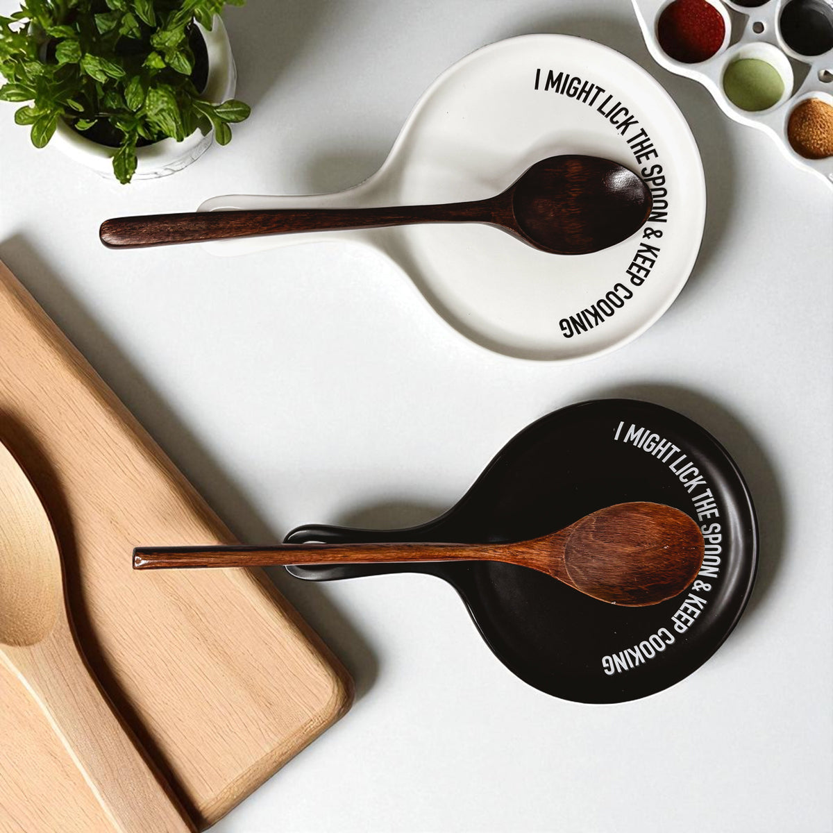 Gift idea for bakers and foodies - funny ceramic spoon rest
Kitchen counter accent
Statement kitchen pieces
Kitchen humor decor
Sassy cooking accessories