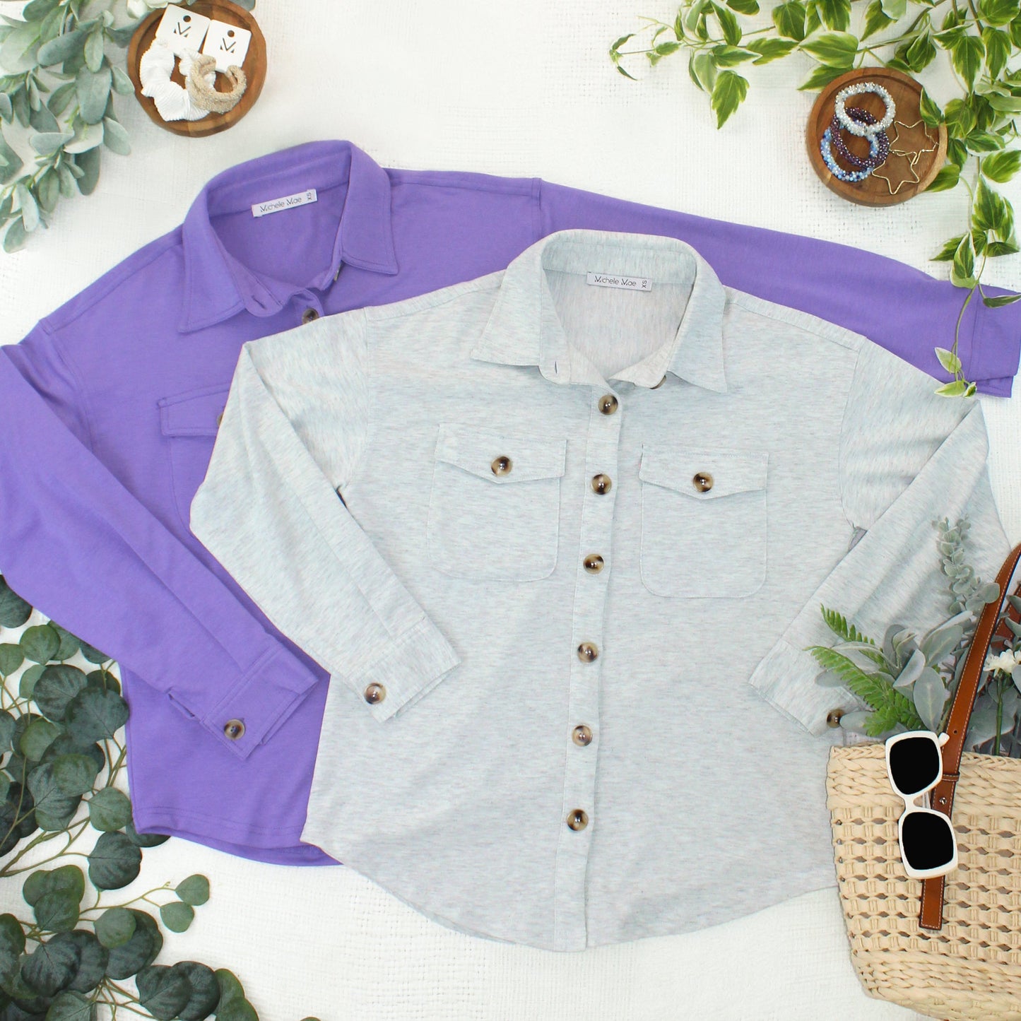 IN STOCK Brenna Button Down Top - Purple