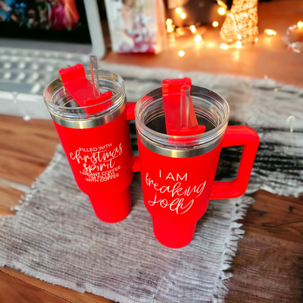 christmas cup of coffee tumbler