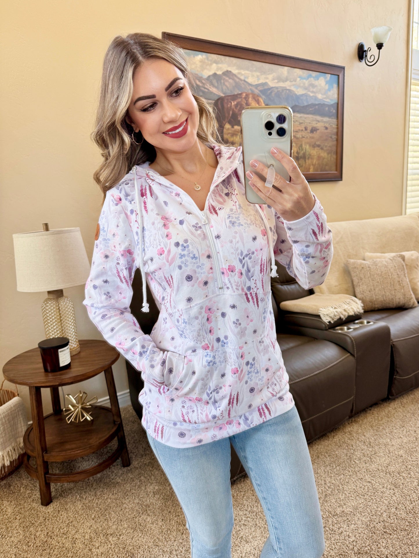 IN STOCK HalfZip Hoodie - Wildflower Gardens