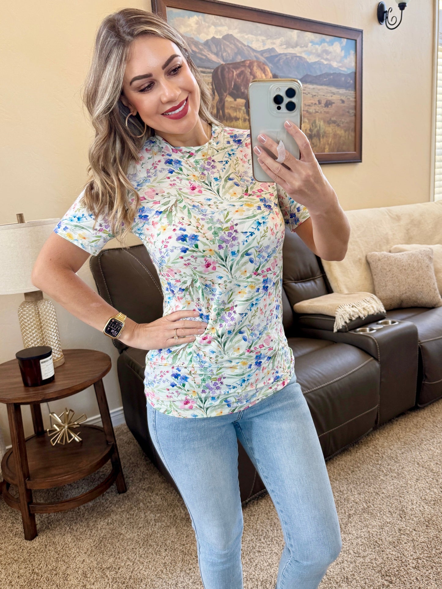 IN STOCK Blair Short Sleeve Top - Cottage Floral
