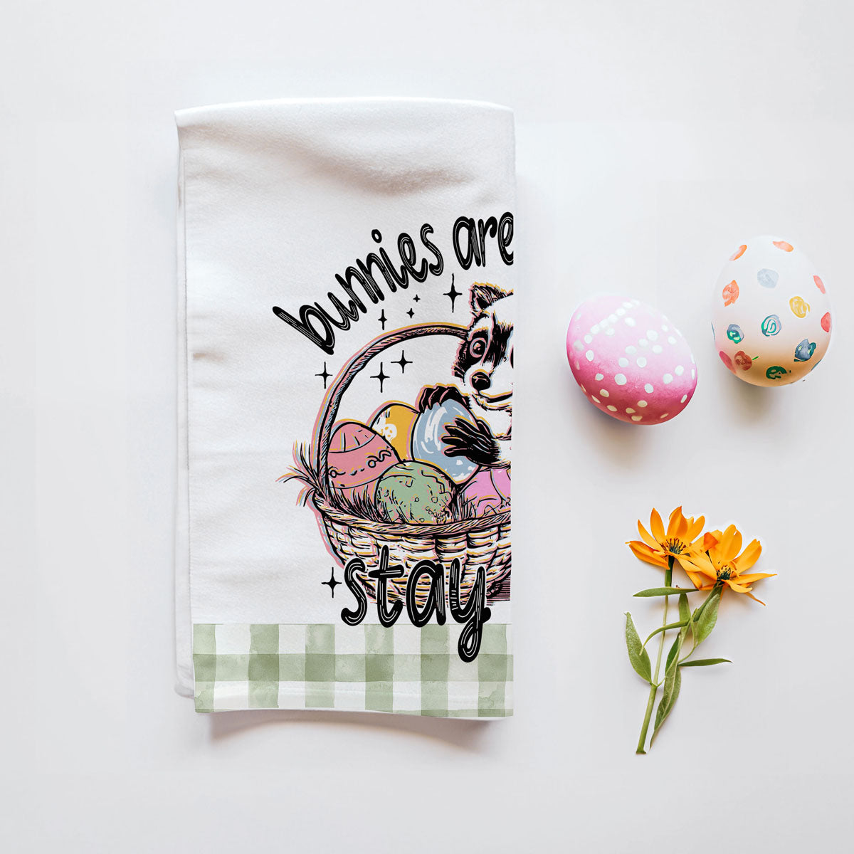 Farmhouse humor raccoon kitchen towel Easter gingham
Modern farmhouse Easter dish towel funny raccoon spring
Rustic raccoon kitchen towel Easter eggs humor farmhouse
Cottage style Easter towel funny raccoon gingham
