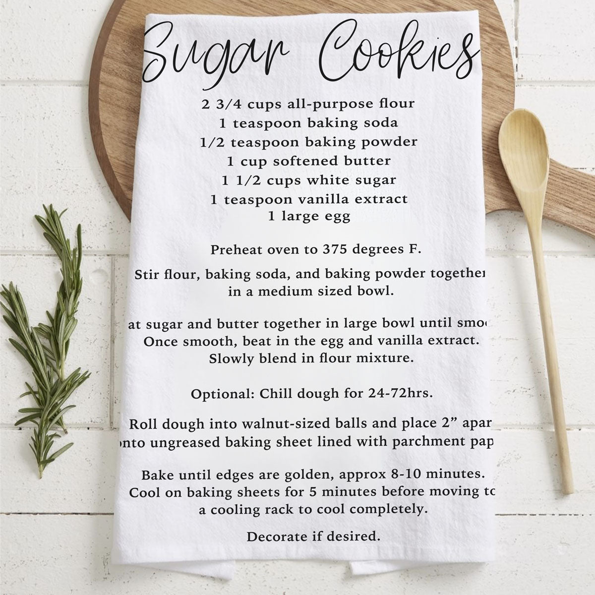 Holiday Cookie Recipe Towel