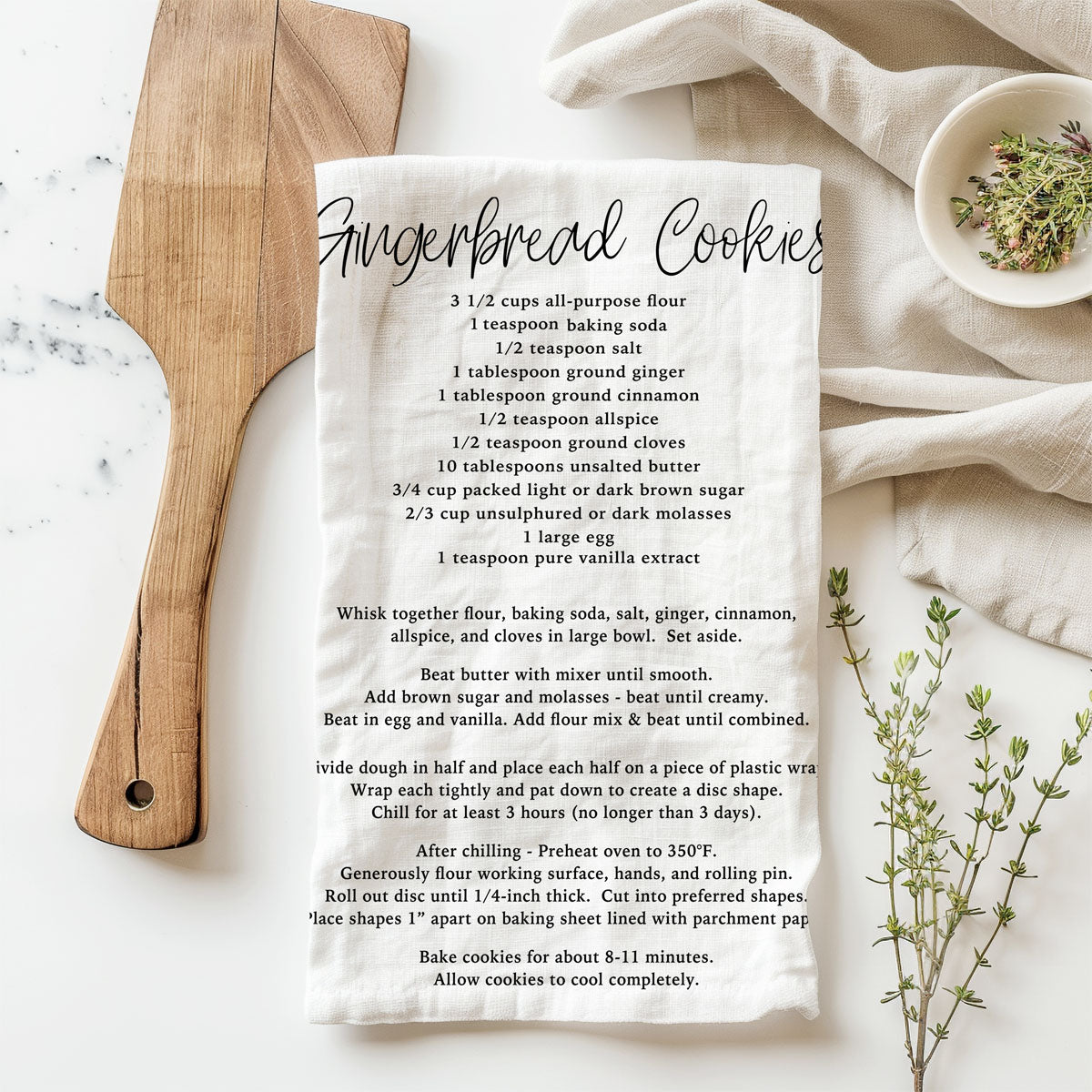 Holiday Cookie Recipe Towel