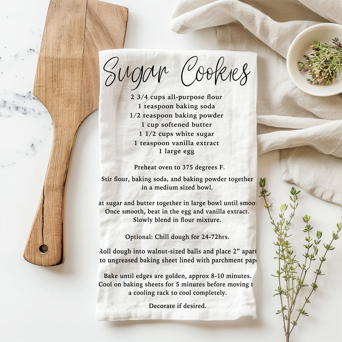 Holiday Cookie Recipe Towel