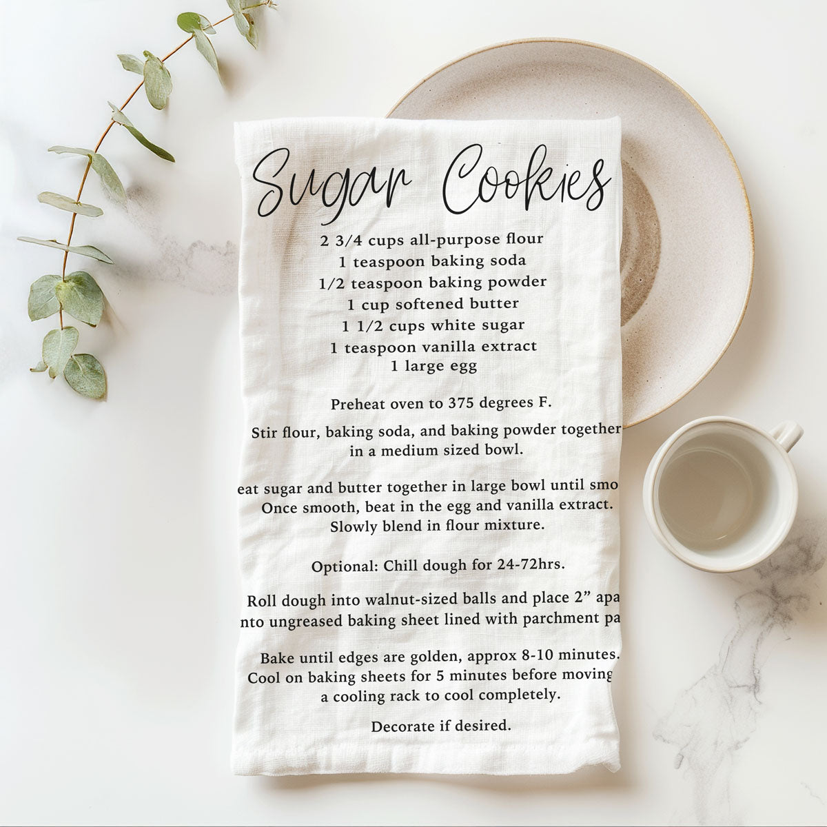Holiday Cookie Recipe Towel