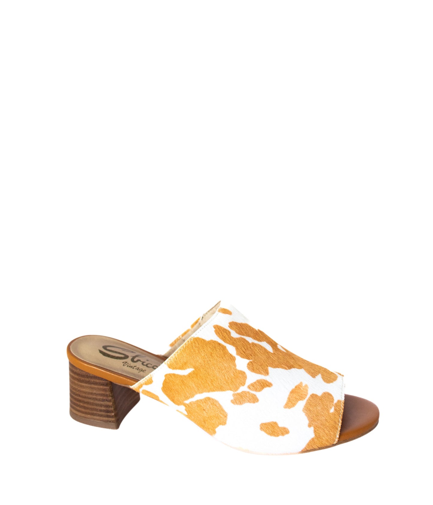 Richwood Peeptoe Tan and White Cowhide Slide