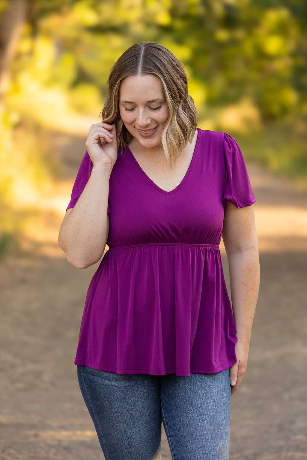 IN STOCK Emery Ruffle Top - Purple