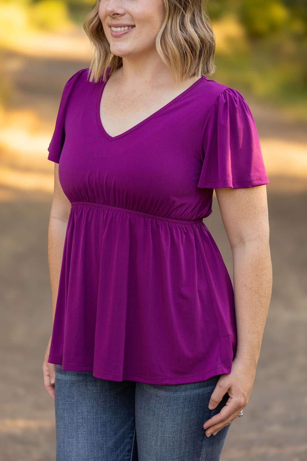 IN STOCK Emery Ruffle Top - Purple