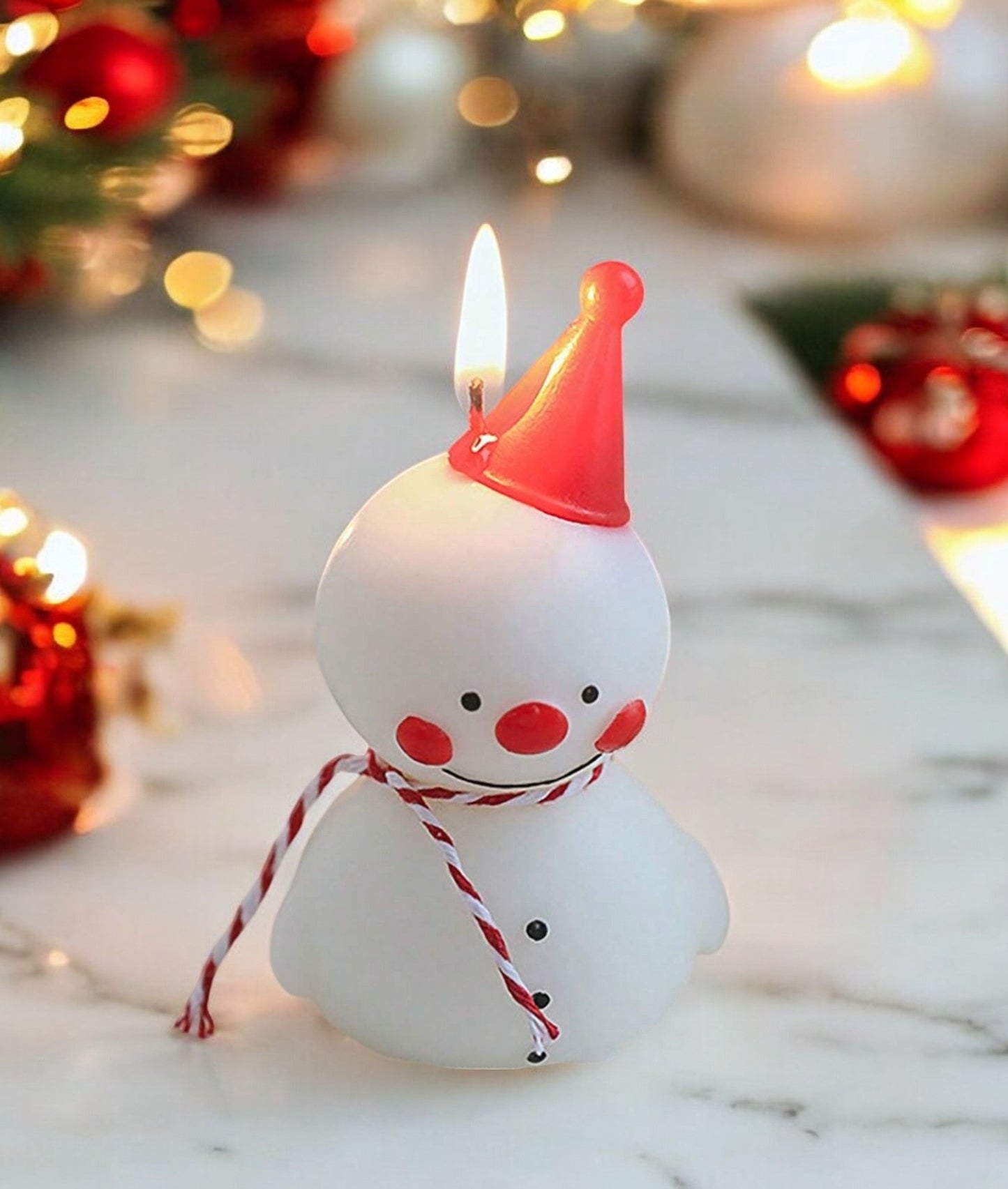 Snowman Paraffin Candle