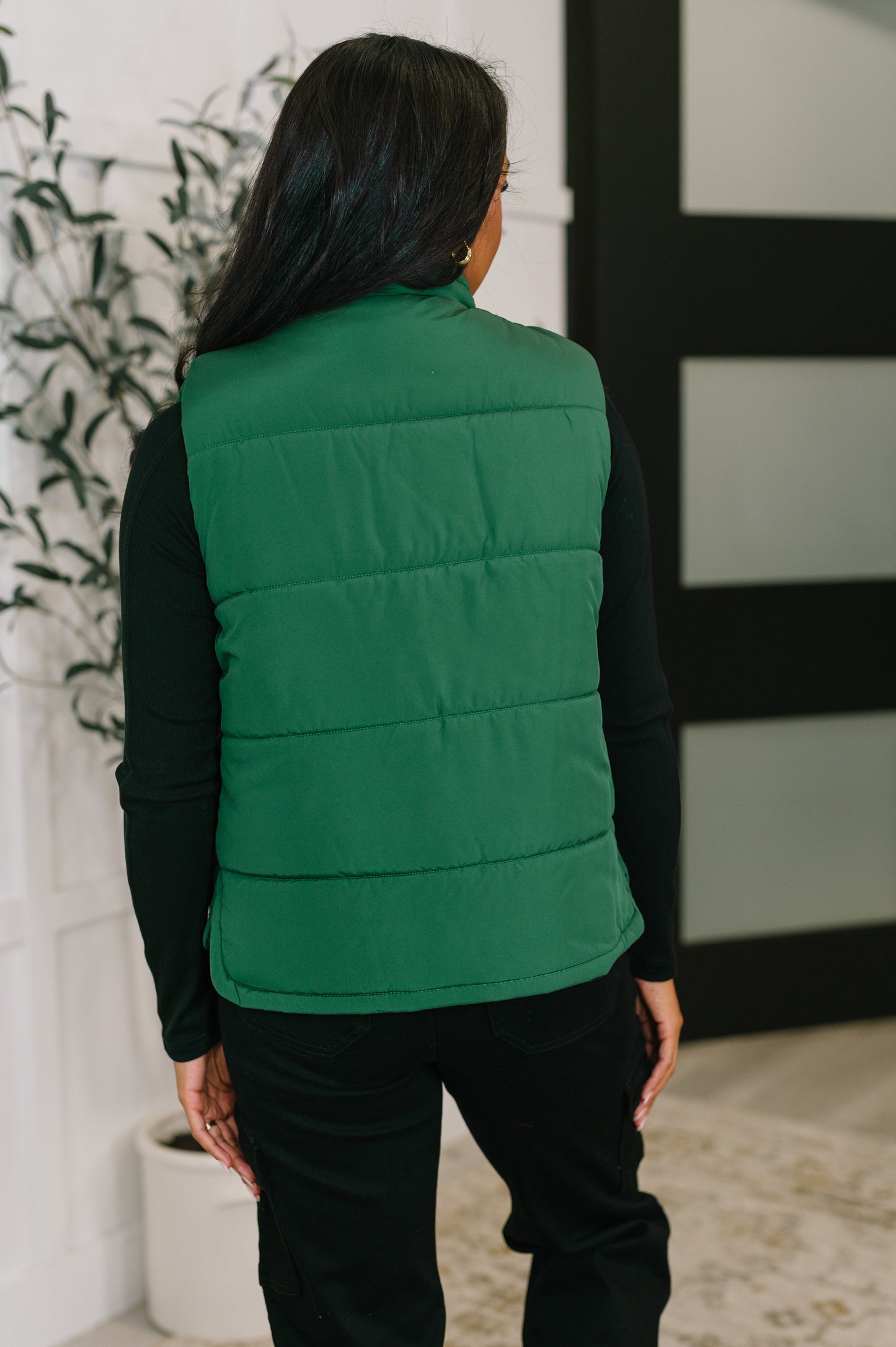 That's What I'm Talkin' About Puffer Vest in Hunter Green