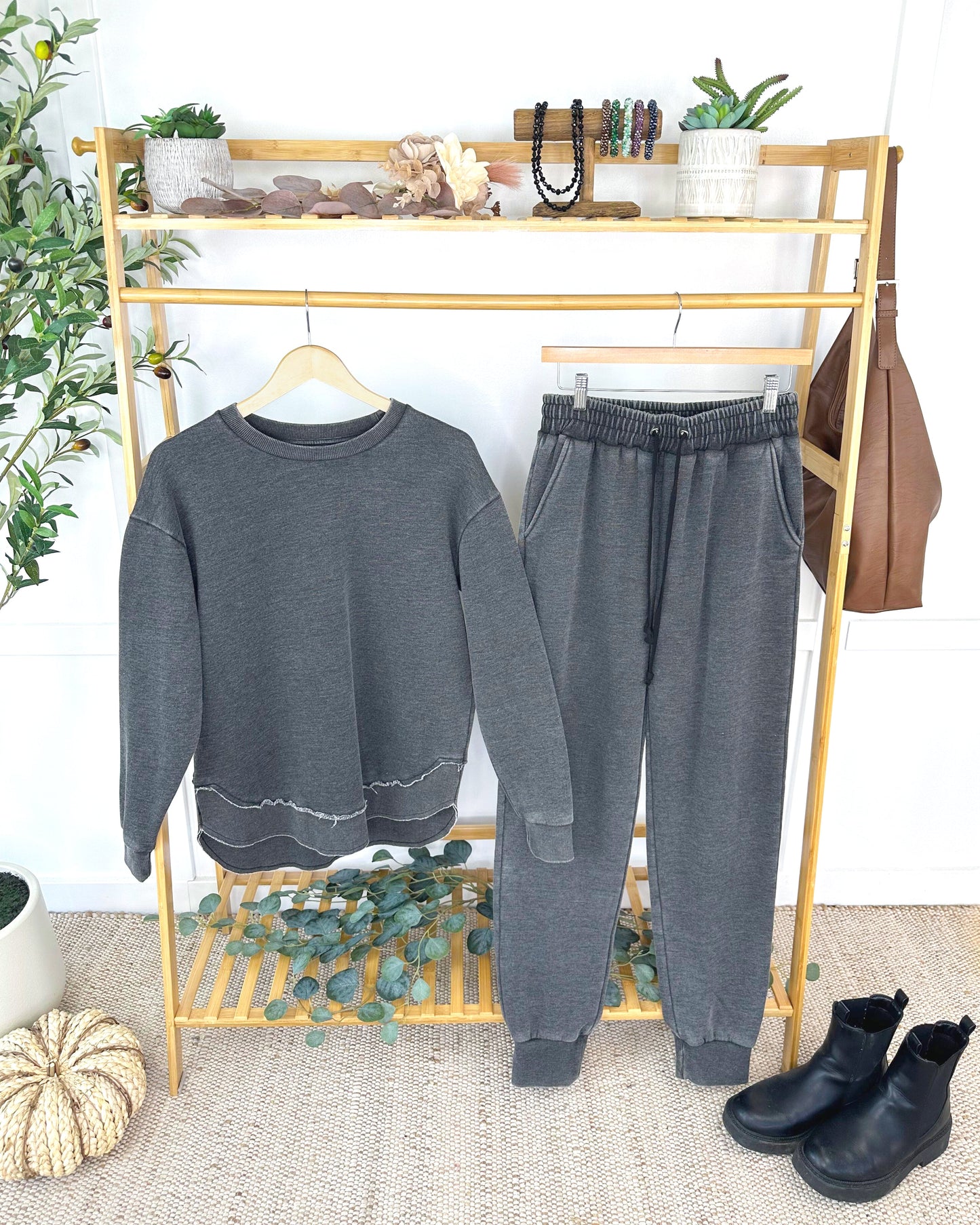 IN STOCK Vintage Wash Joggers - Black