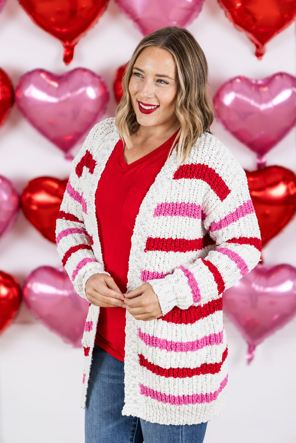 IN STOCK Valentine's Stripe Cardigan