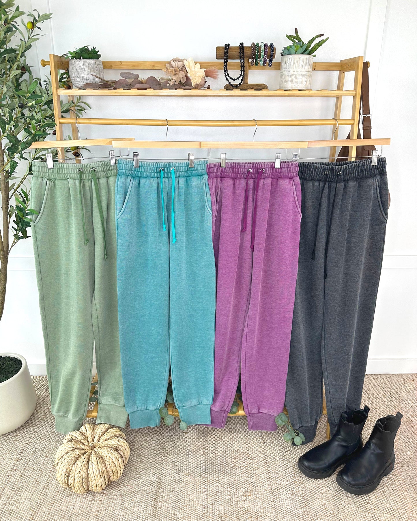 IN STOCK Vintage Wash Joggers - Teal