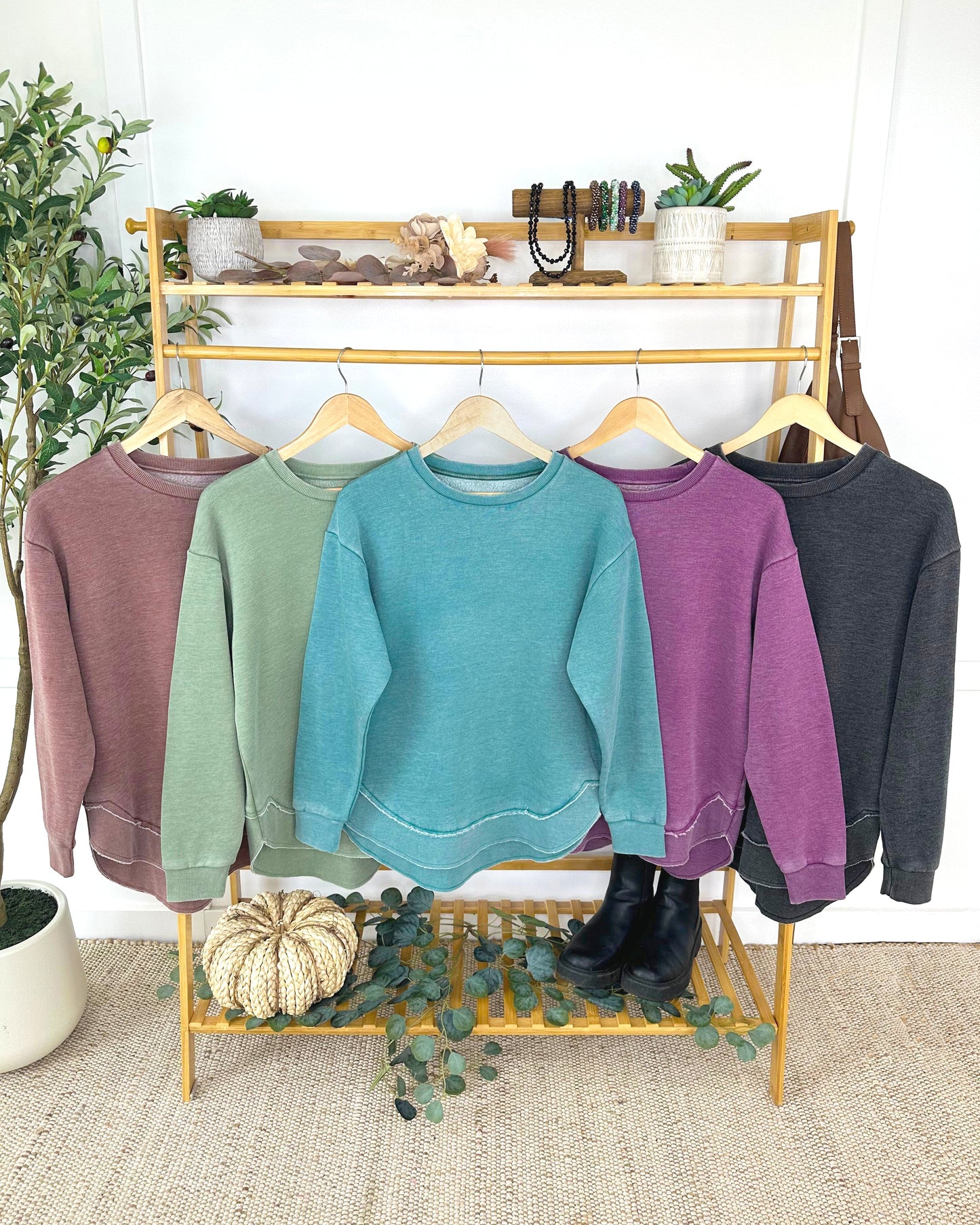 IN STOCK Vintage Wash Pullover - Brown