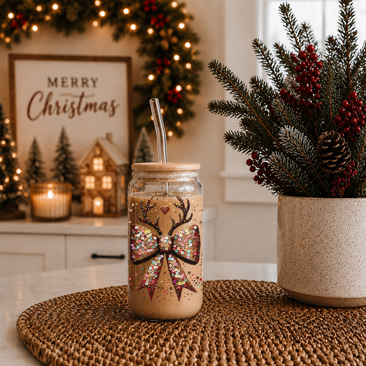 Sequin Bow Antlers