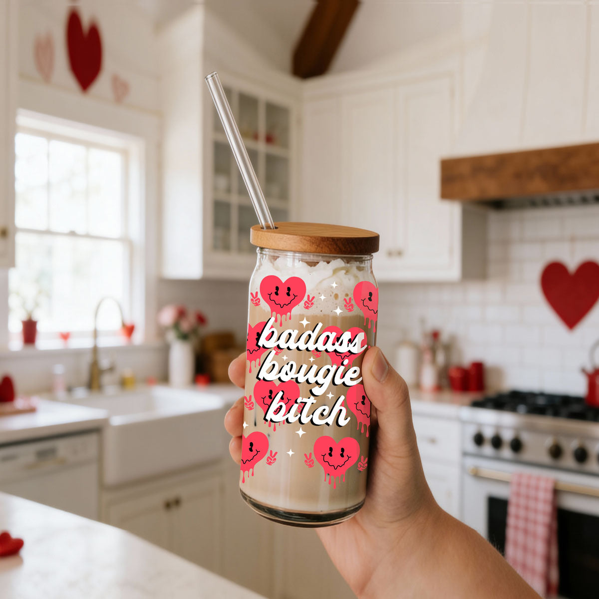 20oz glass cups for boss lady Valentine’s Day gifts.
Unique glass cups for inspirational and funny Valentine’s gifts.
Empowering glass tumblers for modern women’s celebrations.