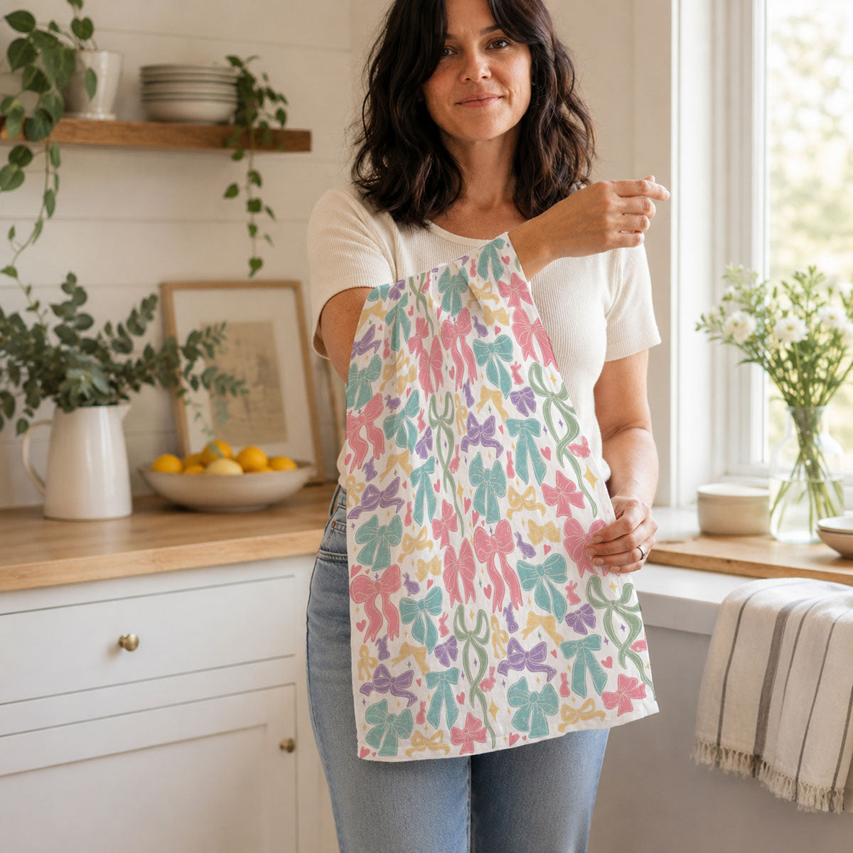 vintage easter bunny and bow tea towel
feminine easter kitchen towel design
pastel ribbon print kitchen towel
easter towel pastel spring decor
springtime bunny and bow towel
cute easter gift kitchen towel
pastel easter kitchen accessories