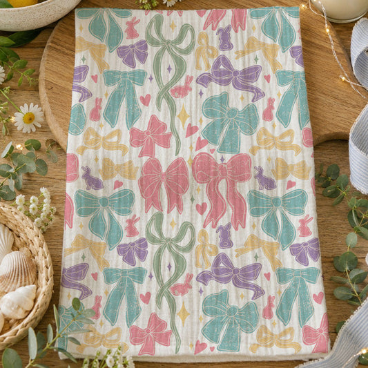 Preppy coastal grandmother bow kitchen towel pastel
Cottagecore aesthetic kitchen towel bow ribbon bunny
Feminine pastel bow kitchen towel Easter spring
Whimsical farmhouse kitchen towel colorful bows
