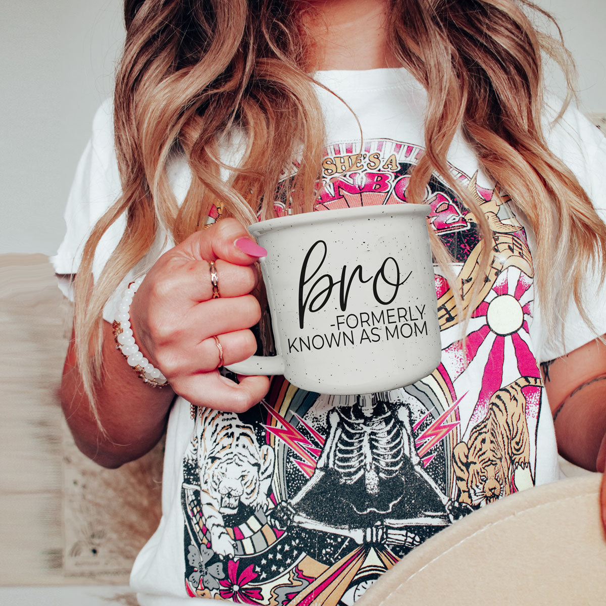 novelty mug for mom with older sons
script font bro formerly known as mom design for wholesale
large handle ceramic mug for busy moms
relatable boy mom quote coffee mug for resale
funny mom mug bro formerly known as mom large ceramic coffee cup
mom life mug bro formerly known as mom speckled white
