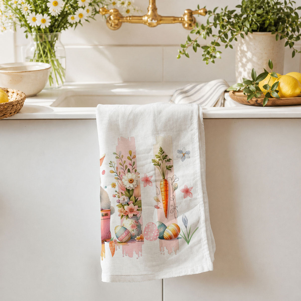 Easter egg basket kitchen towel watercolor bunny
Wildflower watercolor kitchen towel spring bunny art
Botanical illustration Easter towel watercolor bunny
Spring garden watercolor kitchen towel artistic bunny