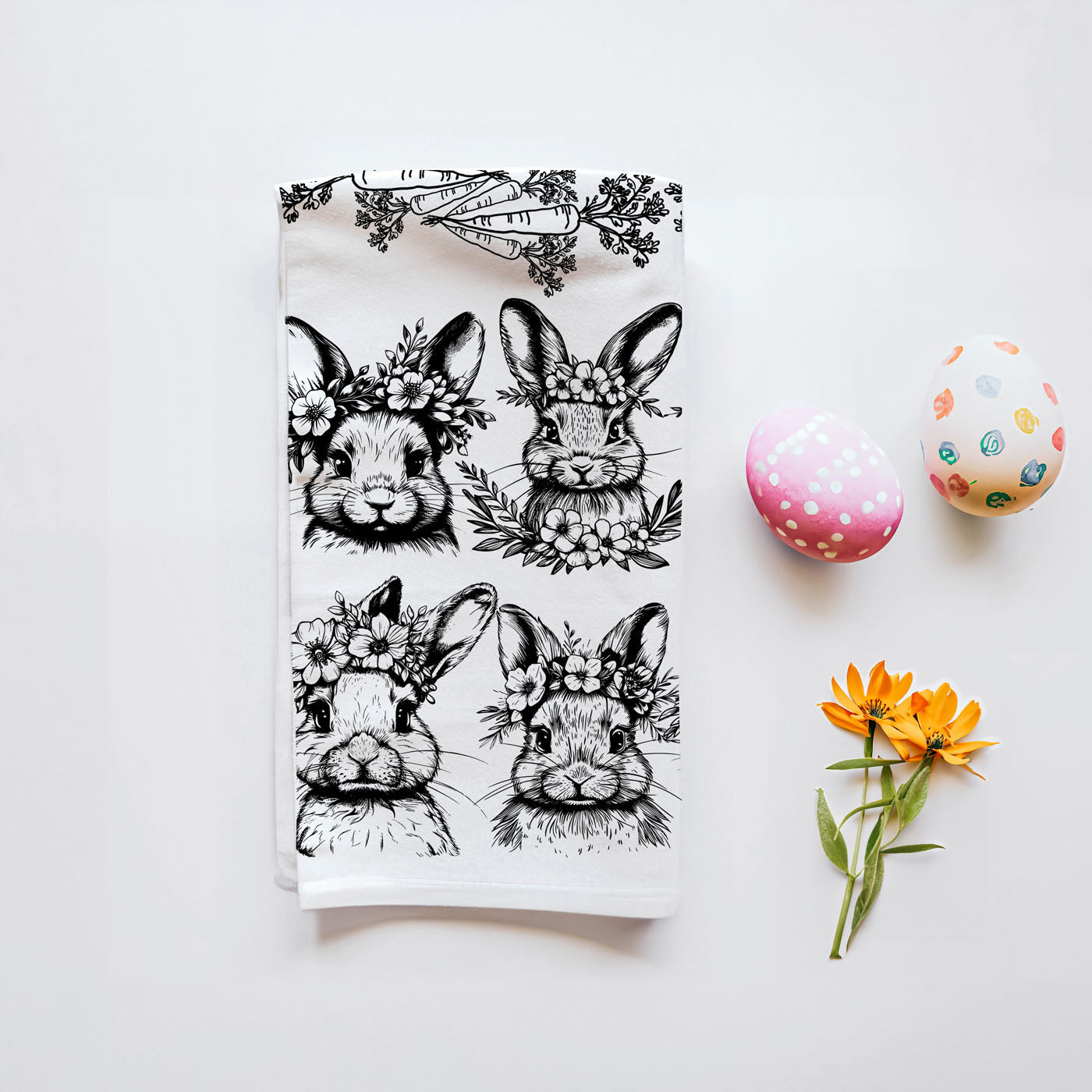 Easter basket gift bunny kitchen towel vintage botanical
Spring hostess gift bunny towel farmhouse floral crown
Bunny owner gift Easter kitchen towel vintage black white
Rabbit lover Easter towel botanical farmhouse spring
