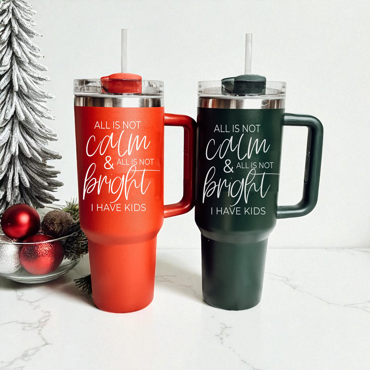 Red and green Christmas mom tumblers - all is not calm and all is not bright I have kids
Christmas mom humor tumbler 40oz
Christmas shopping mom tumbler 40oz 
Holiday season mom drinkware
Christmas tumbler collection for moms 
Holiday drinkware mom gift 