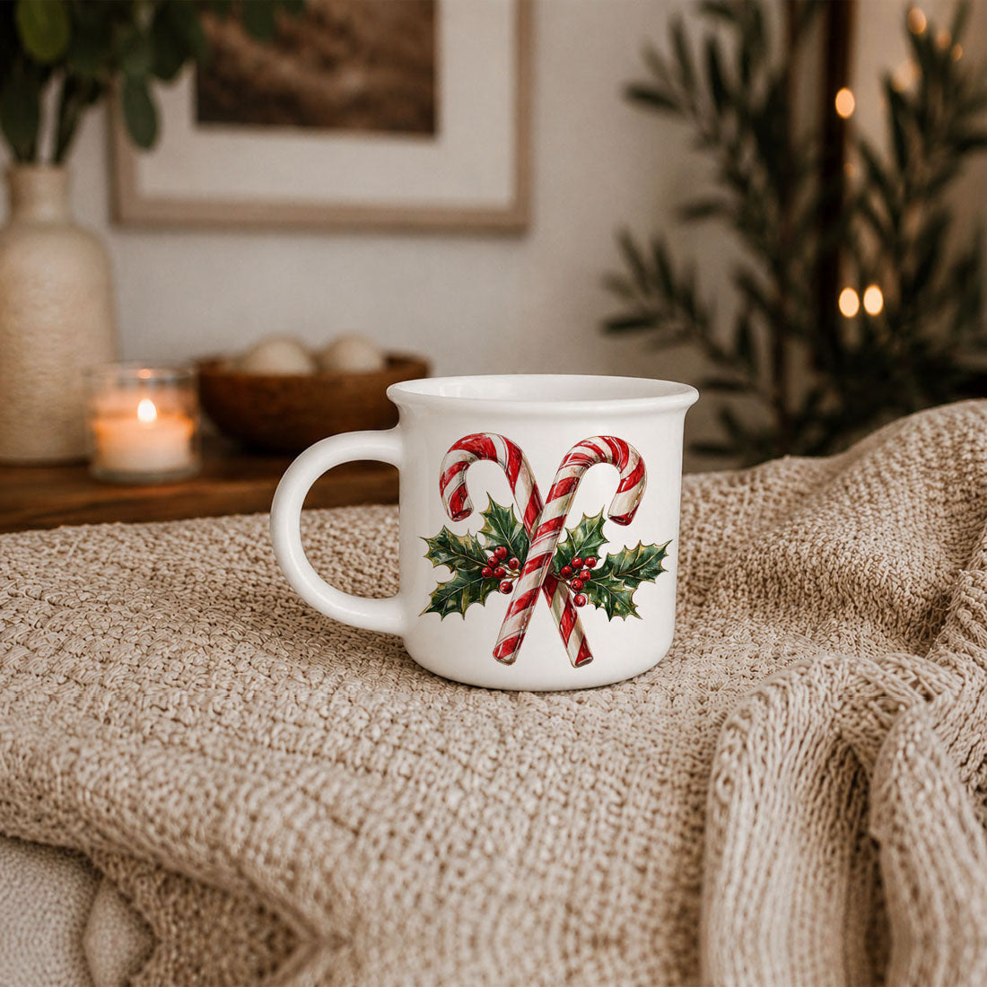 Candy cane mug for Christmas gift baskets
Holiday mug with peppermint stripe candy cane artwork
Christmas drinkware with candy cane and holly berries
Candy cane mug for holiday entertaining
Christmas mug with elegant candy cane artwork
Festive candy cane mug for hot drinks
Holiday coffee mug with classic Christmas imagery
Candy cane mug for Christmas decor and gifting
Christmas mug for festive coffee moments
Candy cane mug for cozy Christmas nights
Ceramic Christmas coffee mug with candy cane details