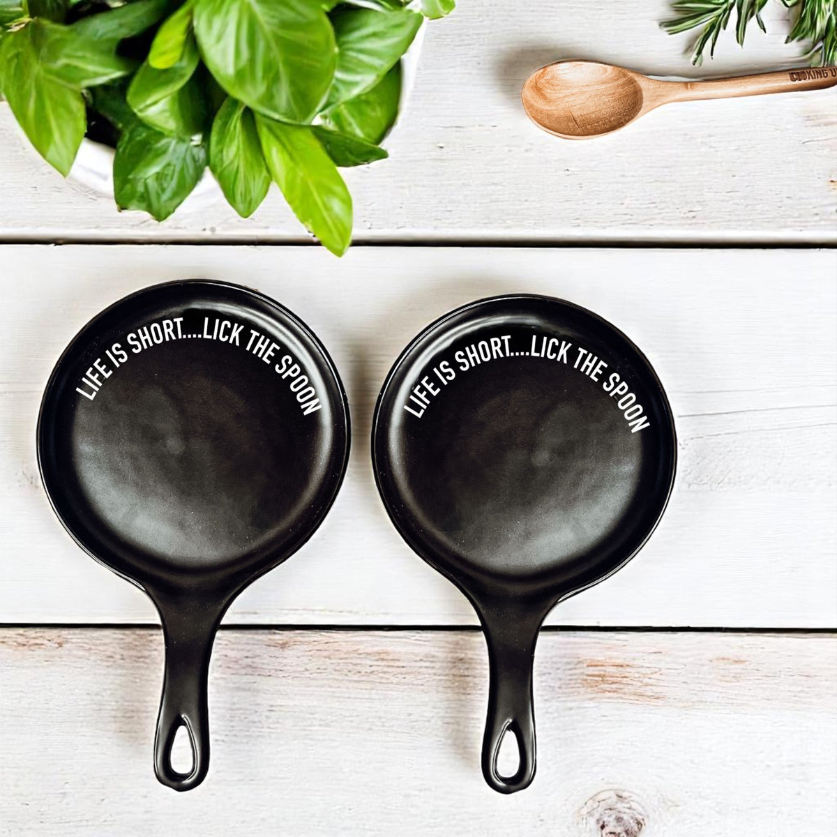 Black and white kitchen counter accessories
Modern farmhouse kitchen decor
Kitchen gift set with matching spoon